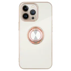 Husa SILKASE pentru iPhone 13 Pro Max, silicon alb/gold