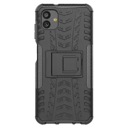 Husa SILKASE pentru Samsung Galaxy A04, Armor Stand, plastic/cauciuc, negru