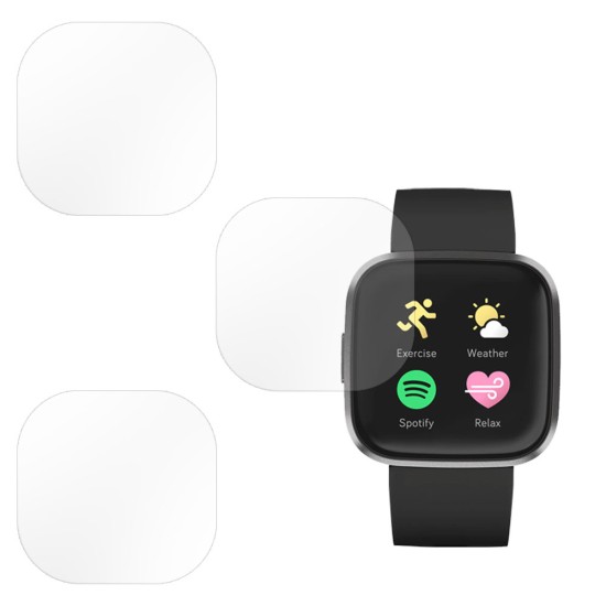 SILKASE Set 3 Folii Silicon Regenerabil Full-display Fitbit Versa 2 (36mm), Mat (Folie silicon smartwatch mate, W0379) by www.silkase.ro