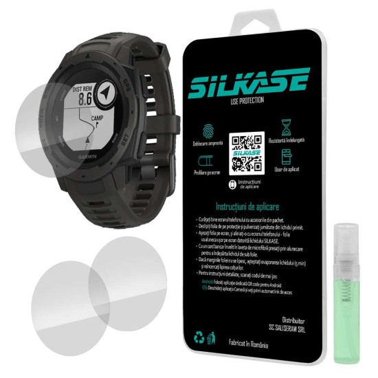 SILKASE Set 3 Folii Silicon Regenerabil Full-display Garmin Instinct (45mm), Lucios (Folie Silicon Smartwatch, W0019) by www.silkase.ro