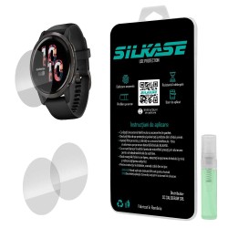 SILKASE Set 3 Folii Silicon Regenerabil Full-display Garmin Venu 2 (45mm), Lucios