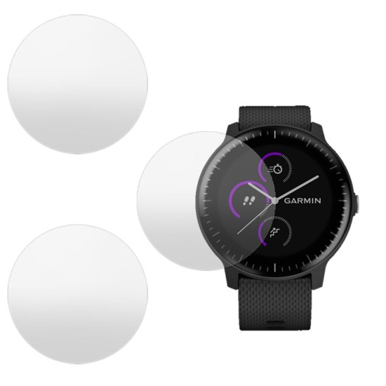 SILKASE Set 3 Folii Silicon Regenerabil Full-display Garmin Vivoactive 3 (43mm), Mat (Folie silicon smartwatch mate, W0397) by www.silkase.ro