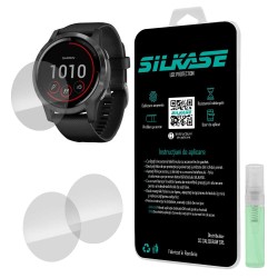 SILKASE Set 3 Folii Silicon Regenerabil Full-display Garmin Vivoactive 3 (43mm), Lucios