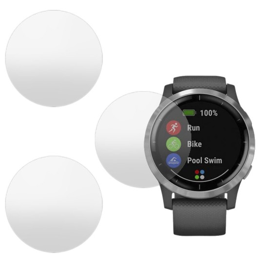 SILKASE Set 3 Folii Silicon Regenerabil Full-display Garmin Vivoactive 4S, Mat (Folie silicon smartwatch mate, W0399) by www.silkase.ro