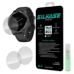 SILKASE Set 3 Folii Silicon Regenerabil Full-display Garmin Vivoactive 4S, Lucios