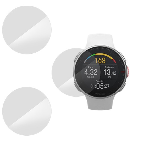 SILKASE Set 3 Folii Silicon Regenerabil Full-display Polar Vantage V (46mm), Lucios (Folie Silicon Smartwatch, W0808) by www.silkase.ro