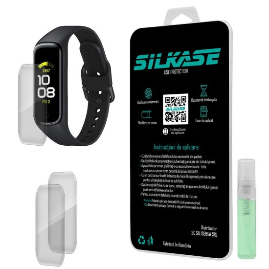 Set 3 folii SILKASE Samsung Fit 2 (46x18mm), silicon, regenerabil, Full-display (SILKASE, Folie Silicon Smartwatch) by www.silkase.ro SILKASE Set 3 Folii Silicon Regenerabil Full-display Samsung Fit 2 (46x18mm), Lucios (Folie Silicon Smartwatch, W0009) by www.silkase.ro