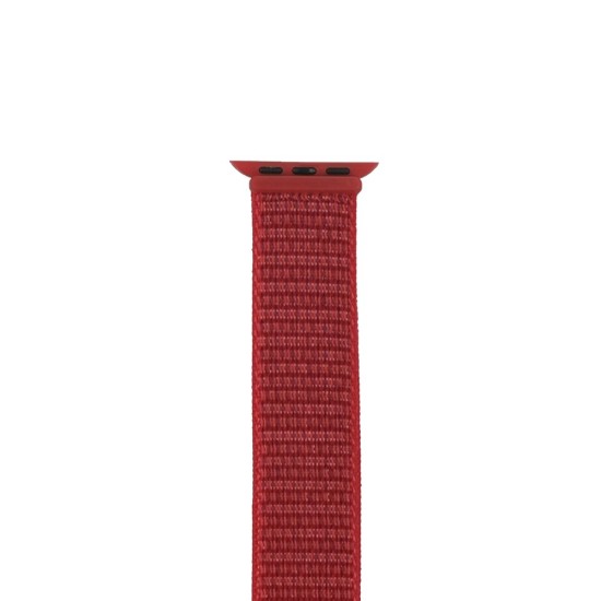 SILKASE Curea Textilă Sport Apple Watch 42mm/41mm/40mm/38mm (Seria 11-1 / SE), Roșu (Curele Ceas, W0134) by www.silkase.ro