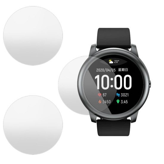 SILKASE Set 3 Folii Silicon Regenerabil Full-display Haylou Solar LS05 (45mm), Mat (Folie silicon smartwatch mate, W0416) by www.silkase.ro