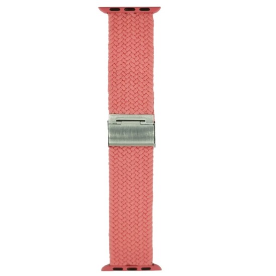 Curea Apple iWatch, SILKASE Braided, 38/40mm, roz (SILKASE, Curele Ceas) by www.silkase.ro SILKASE Curea Împletită (Braided) Apple Watch 42mm/41mm/40mm/38mm (Seria 11-1 / SE), Roz (Curele Ceas, W0060) by www.silkase.ro