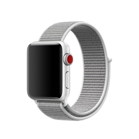 Curea Apple iWatch, SILKASE Sport Fabric, 42/44mm, alb (SILKASE, Curele Ceas) by www.silkase.ro SILKASE Curea Textilă Sport Apple Watch 49mm/46mm/45mm/44mm/42mm (Ultra 3-1 / Seria 11-1 / SE), Alb (Curele Ceas, W0115) by www.silkase.ro