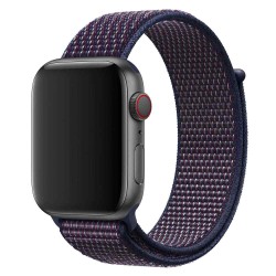 SILKASE Curea Textilă Sport Apple Watch 49mm/46mm/45mm/44mm/42mm (Ultra 3-1 / Seria 11-1 / SE), Albastru Închis/Vișiniu