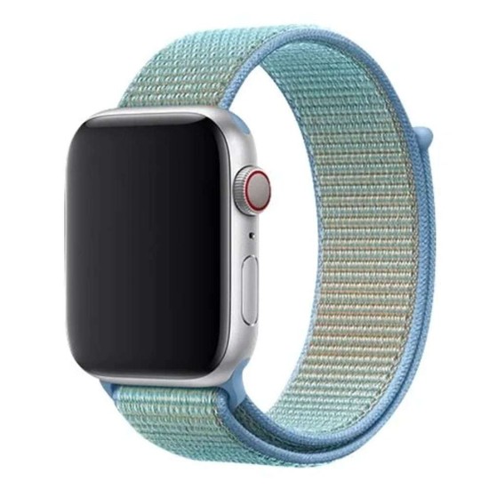 SILKASE Curea Textilă Sport Apple Watch 49mm/46mm/45mm/44mm/42mm (Ultra 3-1 / Seria 11-1 / SE), Albastru/Gri/Portocaliu (Curele Ceas, W0100) by www.silkase.ro