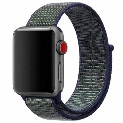 SILKASE Curea Textilă Sport Apple Watch 49mm/46mm/45mm/44mm/42mm (Ultra 3-1 / Seria 11-1 / SE), Bleumarin/Verde