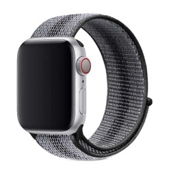 SILKASE Curea Textilă Sport Apple Watch 49mm/46mm/45mm/44mm/42mm (Ultra 3-1 / Seria 11-1 / SE), Gri/Negru