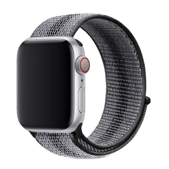 Curea Apple iWatch, SILKASE Sport Fabric, 42/44mm, gri/negru (SILKASE, Curele Ceas) by www.silkase.ro SILKASE Curea Textilă Sport Apple Watch 49mm/46mm/45mm/44mm/42mm (Ultra 3-1 / Seria 11-1 / SE), Gri/Negru (Curele Ceas, W0095) by www.silkase.ro