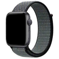 SILKASE Curea Textilă Sport Apple Watch 49mm/46mm/45mm/44mm/42mm (Ultra 3-1 / Seria 11-1 / SE), Negru/Alb