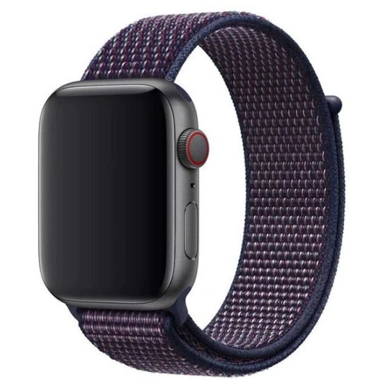 SILKASE Curea Textilă Sport Apple Watch 49mm/46mm/45mm/44mm/42mm (Ultra 3-1 / Seria 11-1 / SE), Negru/Mov/Verde (Curele Ceas, W0102) by www.silkase.ro