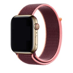 SILKASE Curea Textilă Sport Apple Watch 49mm/46mm/45mm/44mm/42mm (Ultra 3-1 / Seria 11-1 / SE), Vișiniu SILKASE Curea Textilă Sport Apple Watch 49mm/46mm/45mm/44mm/42mm (Ultra 3-1 / Seria 11-1 / SE), Vișiniu