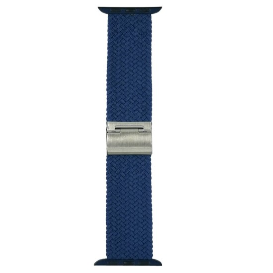 SILKASE Curea Împletită (Braided) Apple Watch 49mm/46mm/45mm/44mm/42mm (Ultra 3-1 / Seria 11-1 / SE), Albastru (Curele Ceas, W0061) by www.silkase.ro