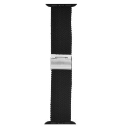 SILKASE Curea Împletită (Braided) Apple Watch 49mm/46mm/45mm/44mm/42mm (Ultra 3-1 / Seria 11-1 / SE), Negru