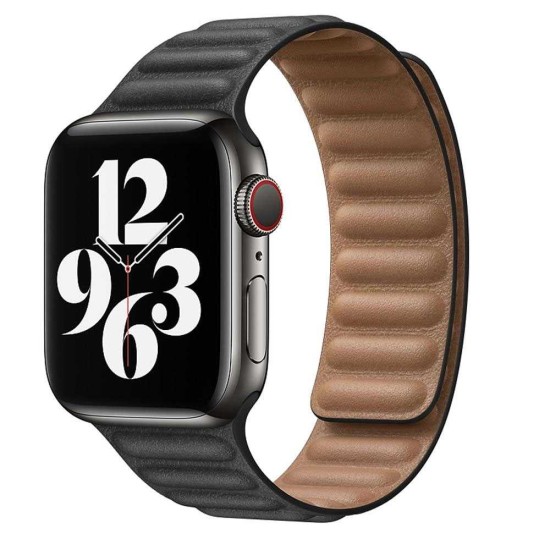 Curea Apple iWatch, SILKASE Magnetic Link, 42/44mm, negru/maro (SILKASE, Curele Ceas) by www.silkase.ro SILKASE Curea Magnetic Link (Piele Ecologică) Apple Watch 49mm/46mm/45mm/44mm/42mm (Ultra 3-1 / Seria 11-1 / SE), Negru/Maro (Curele Ceas, W0082) by www.silkase.ro
