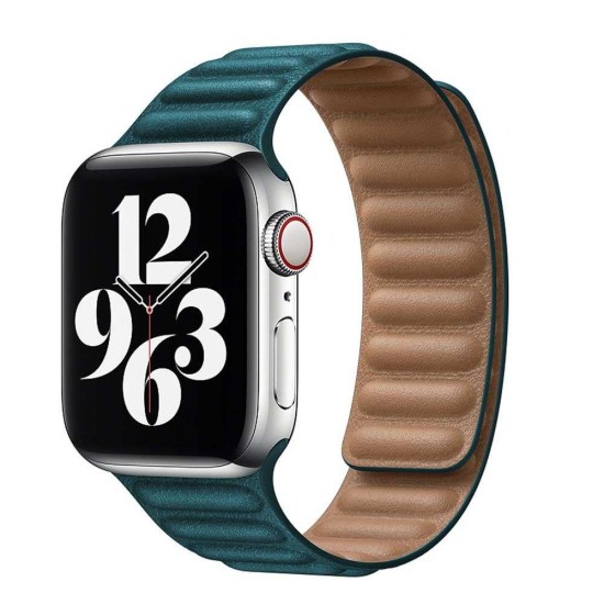 Curea Apple iWatch, SILKASE Magnetic Link, 42/44mm, turcoaz/maro (SILKASE, Curele Ceas) by www.silkase.ro SILKASE Curea Magnetic Link (Piele Ecologică) Apple Watch 49mm/46mm/45mm/44mm/42mm (Ultra 3-1 / Seria 11-1 / SE), Turcoaz/Maro (Curele Ceas, W0080) by www.silkase.ro