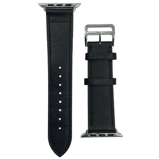 Curea Apple iWatch, SILKASE piele, 42/44/45mm, negru (SILKASE, Curele Ceas) by www.silkase.ro SILKASE Curea Piele (Piele Naturală) Apple Watch 49mm/46mm/45mm/44mm/42mm (Ultra 3-1 / Seria 11-1 / SE), Negru (Curele Ceas, W0077) by www.silkase.ro