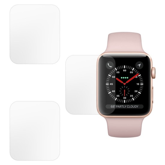SILKASE Set 3 Folii Silicon Regenerabil Full-display Apple Watch 38mm (Seria 3-1), Mat (Folie silicon smartwatch mate, W0408) by www.silkase.ro