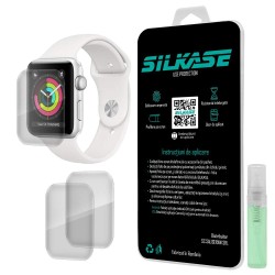 SILKASE Set 3 Folii Silicon Regenerabil Full-display Apple Watch 42mm (Seria 3-1), Lucios