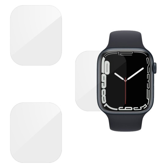 SILKASE Set 3 Folii Silicon Regenerabil Full-display Apple Watch 46mm/45mm (Seria 11/7), Lucios (Folie Silicon Smartwatch, W0800) by www.silkase.ro
