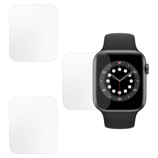 SILKASE Set 3 Folii Silicon Regenerabil Full-display Apple Watch 46mm/45mm/44mm (Seria SE/5/6), Mat (Folie silicon smartwatch mate, W0411) by www.silkase.ro