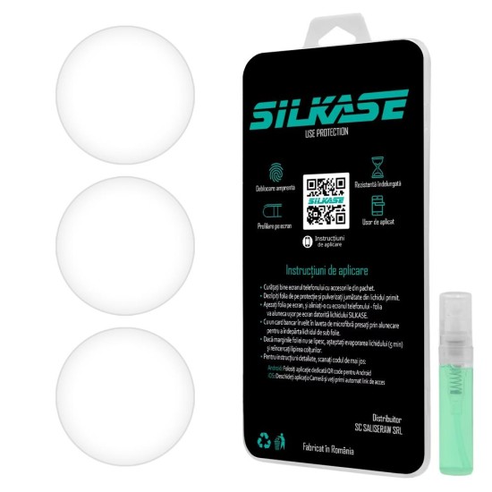 SILKASE Set 3 Folii Silicon Regenerabil Full-display Garmin Fenix 7S Pro (42mm - 1.2 inch), Mat (Folie silicon smartwatch mate, W1198) by www.silkase.ro