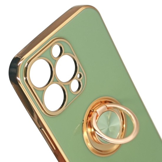 Husa SILKASE pentru iPhone 13 Pro Max, Camera protection,  silicon verde/auriu (iPhone 13 Pro Max, H1147) by www.silkase.ro